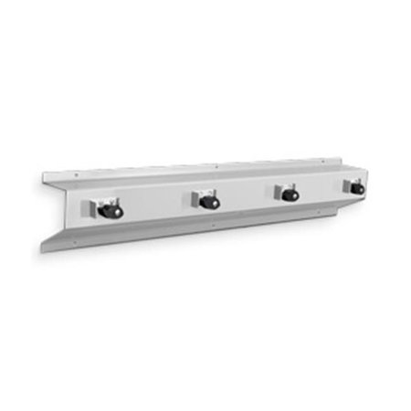 AJW AJW UJ13D 60 In. Mop Holder Strip & Shelf; 6 Holders - Surface Mounted UJ13D